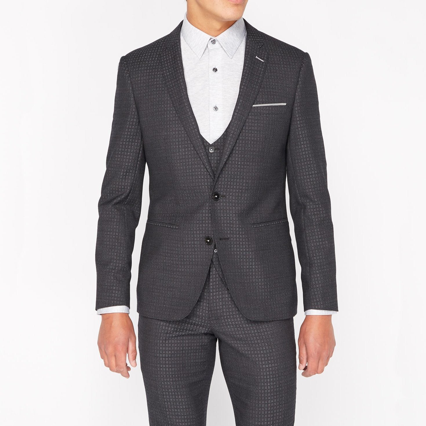 Charcoal sale checkered suit