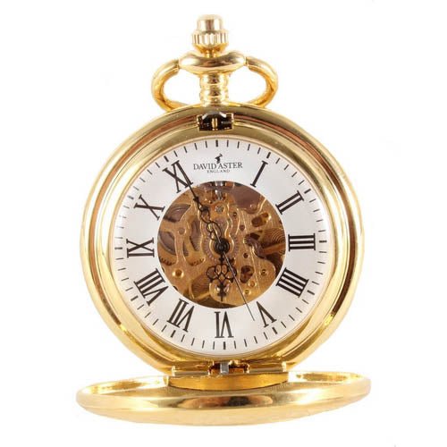 Gold Patterned Half Hunter Mechanical Pocket Watch – Leonard Silver