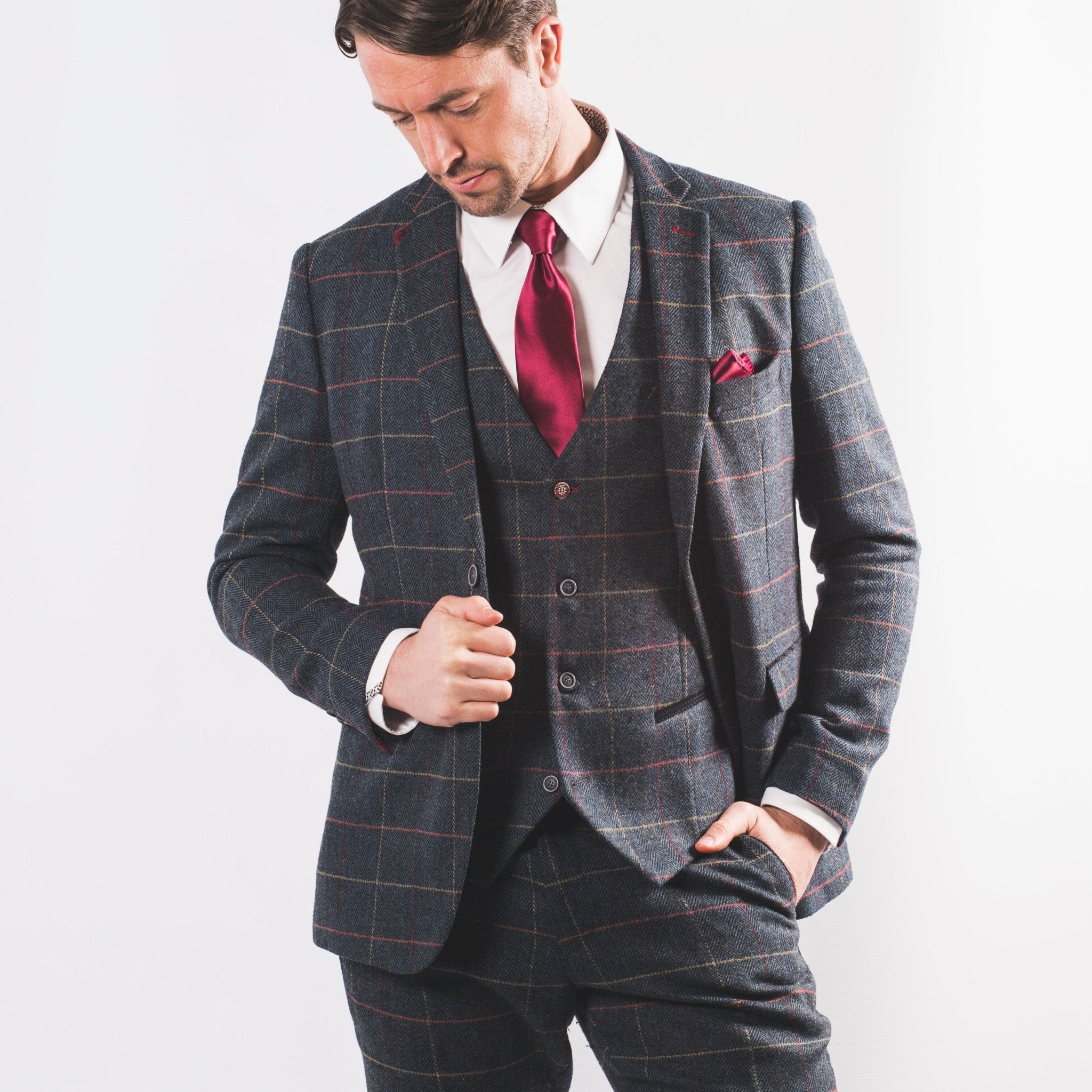 Harold Blue Tweed Suit