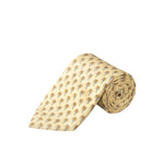 Palm Tree Print Yellow Silk Tie