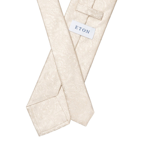 Beige Paisley Woven Silk Tie - Eton Shirts