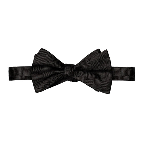 Black Geometric Silk Bow Tie - Eton Shirts