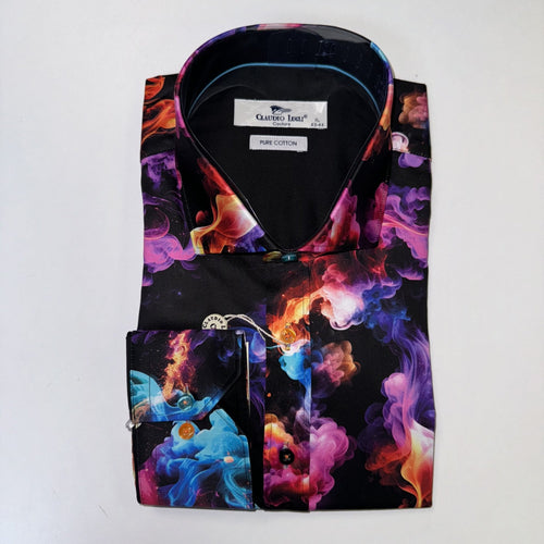 Black Multi Colour Smoke Print - Claudio Lugli