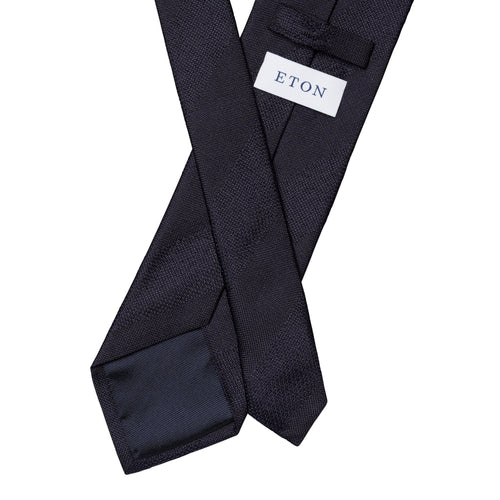 Block Stripe Grenadine Italian Made Dark Blue Silk Tie - Eton Shirts