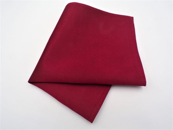 Burgundy Silk Pocket Square - Leonard Silver