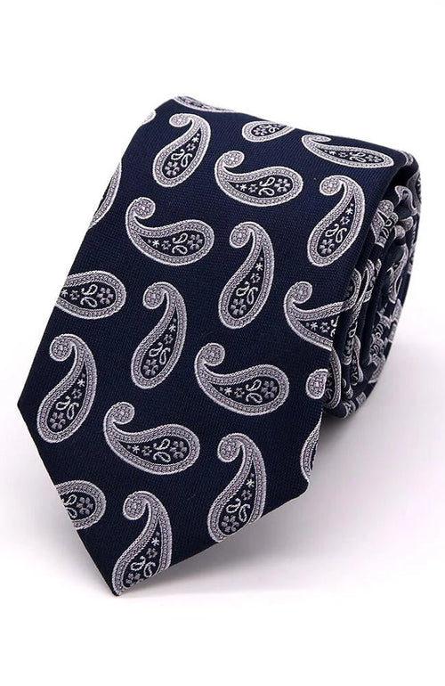 Classic Paisley Silk Tie Sage Black - Leonard Silver