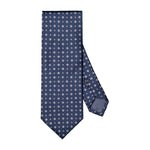 Dark Blue Micro Floral Print Silk Tie - Eton Shirts