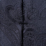 Dark Navy Silk Paisley Tie - Eton Shirts