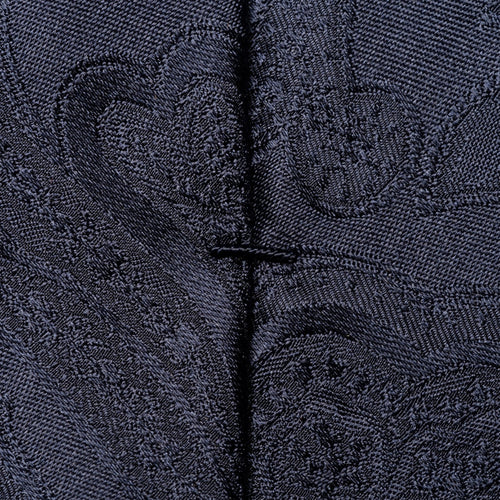 Dark Navy Silk Paisley Tie - Eton Shirts