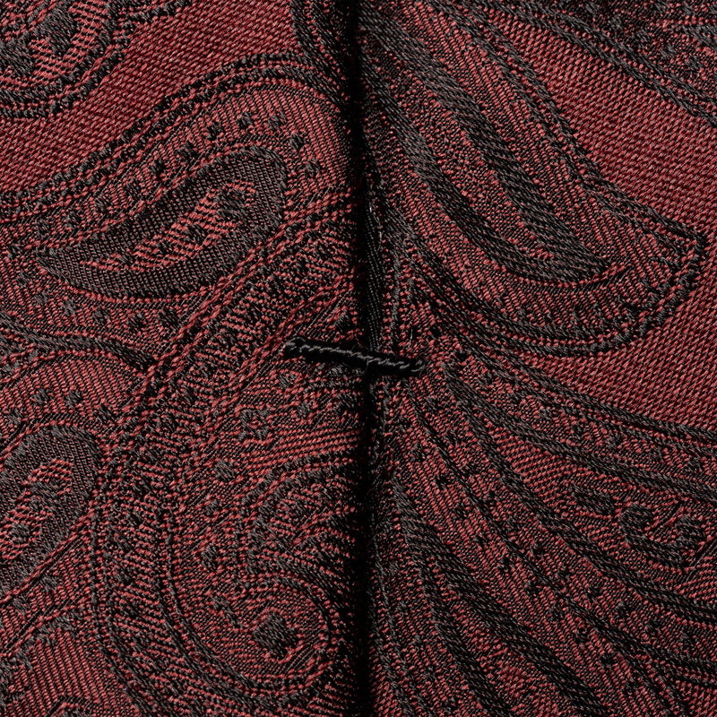 Dark Red Silk Paisley Tie