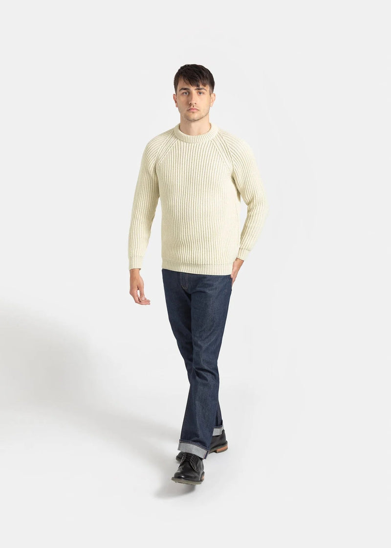 Fisherman Rib Jumper Ecru - Gloverall