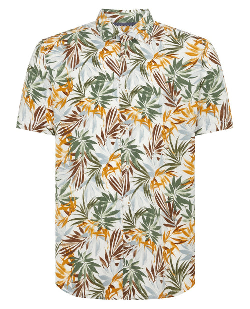 Hawaiian Shirt Green/Yellow - Remus Uomo