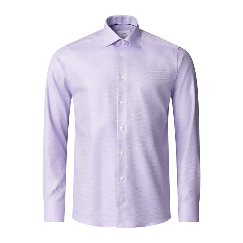 Herringbone Lilac Signature Dobby Shirt - Eton Shirts