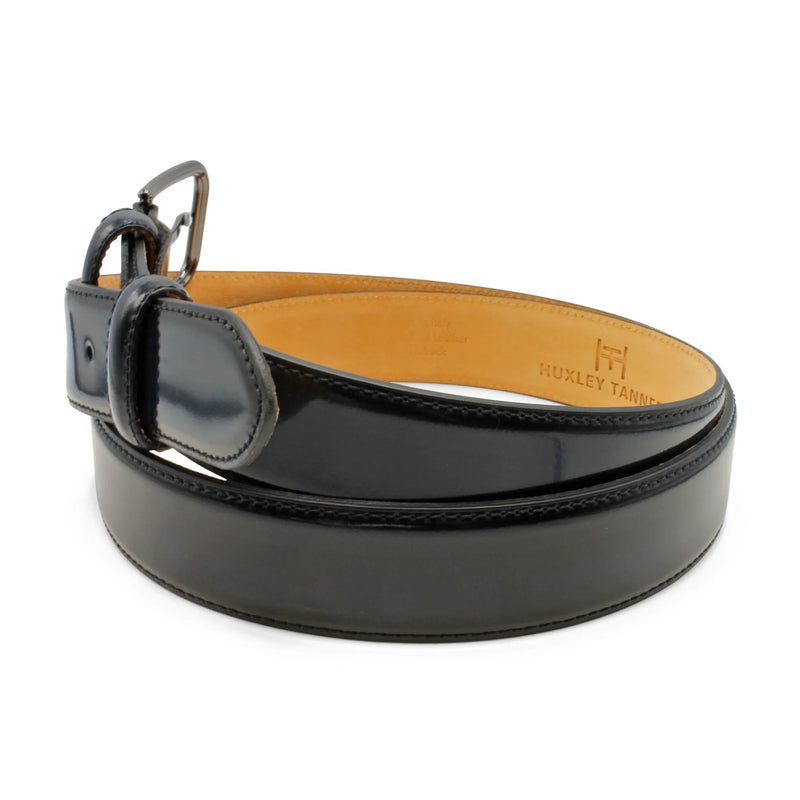 High Shine Polished Belt Black - Huxley Tanner