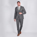 Hunter Grey Plain Weave Tweed Suit - Torre