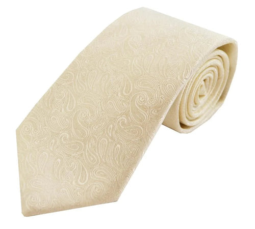 Ivory Wedding Paisley Tie - Leonard Silver