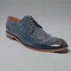 Lacuzzo Dark Blue Snake Skin effect Leather Oxford Brogue - Lacuzzo