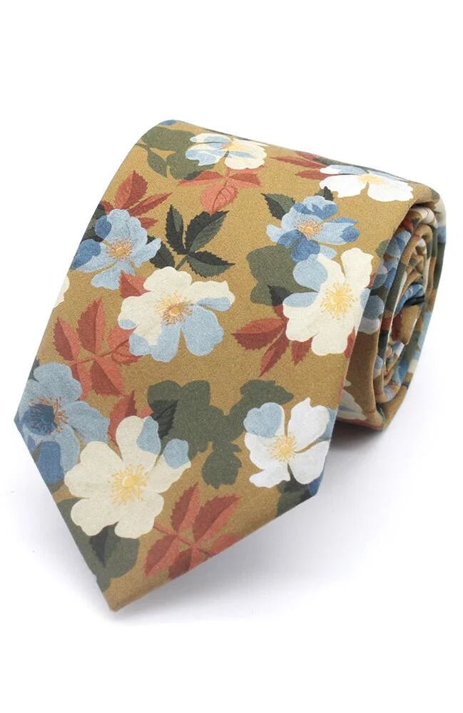 Liberty Cotton Floral Tie - Leonard Silver