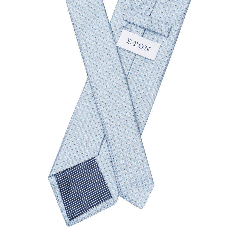 Light Blue Geometric Woven Silk Tie - Eton Shirts