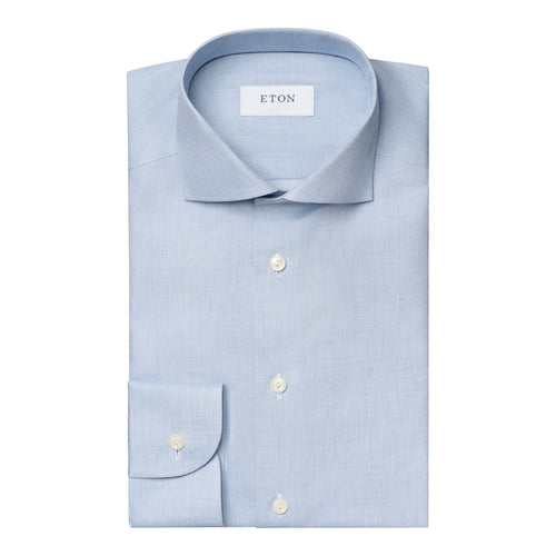 Light Blue Solid Signature Oxford Shirt - Eton Shirts