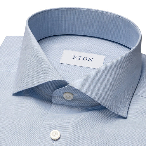 Light Blue Solid Signature Oxford Shirt - Eton Shirts