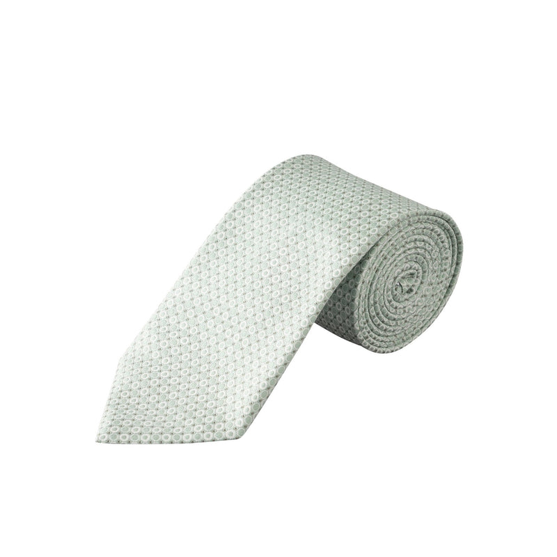 Light Green Geometric Woven Silk Tie - Eton Shirts