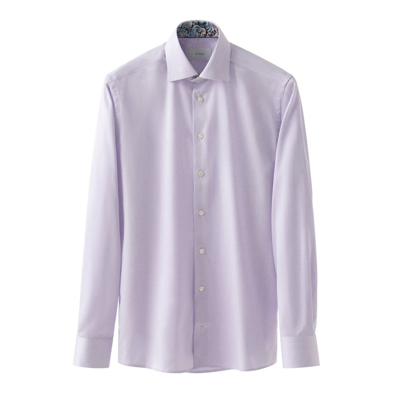 Lilac Signature Twill Paisley Effect Shirt - Eton Shirts