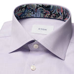 Lilac Signature Twill Paisley Effect Shirt - Eton Shirts