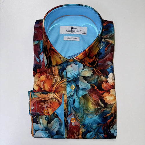 Liquid Flower Print Shirt - Claudio Lugli