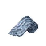 Mid Blue Geometric Print Silk Tie - Eton Shirts