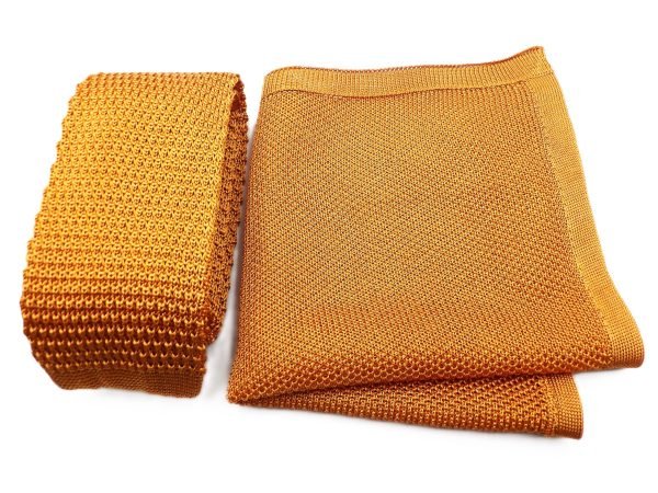 Mustard Knitted Silk Tie - Knightsbridge