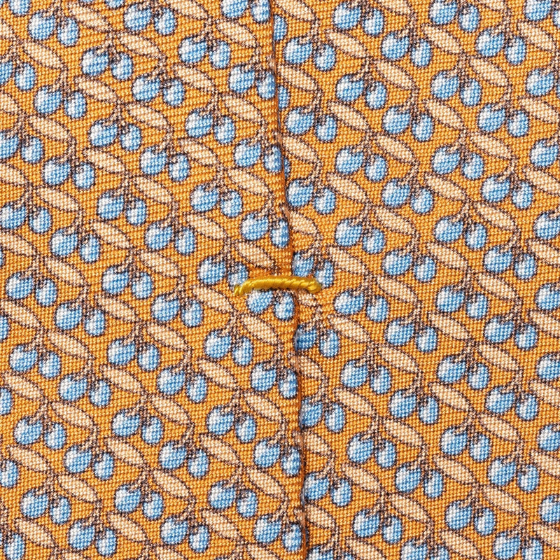 Orange Motif Print Silk Tie - Eton Shirts