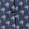 Palm Tree Print Navy Silk Tie - Eton Shirts