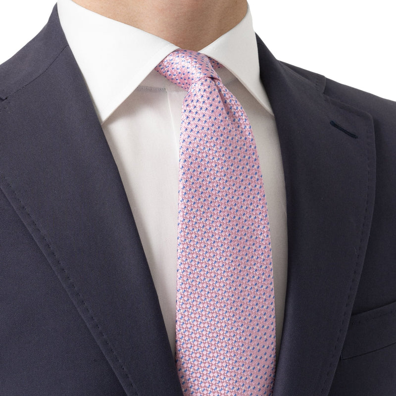 Pink Geo Italian Made Silk Tie - Eton Shirts