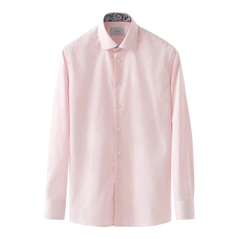 Pink Signature Twill Paisley Effect Shirt - Eton Shirts