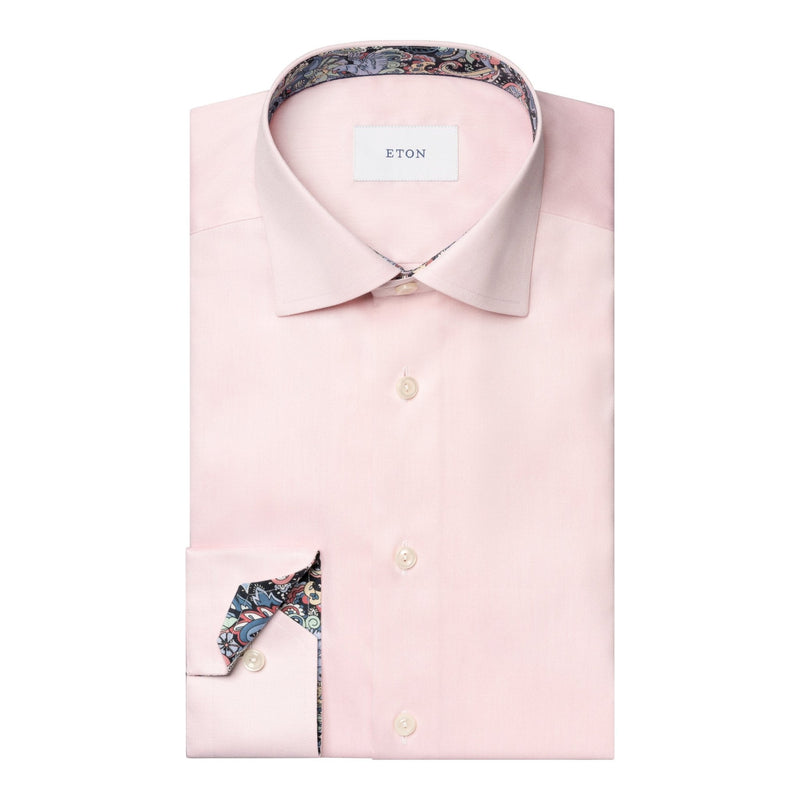 Pink Signature Twill Paisley Effect Shirt - Eton Shirts