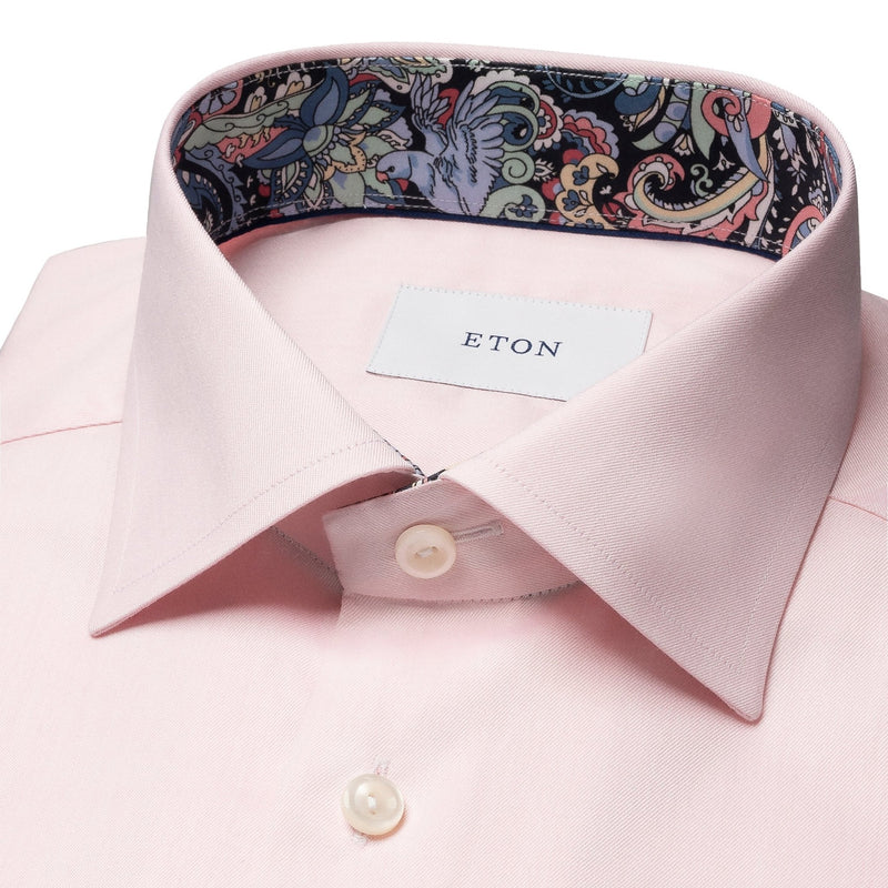 Pink Signature Twill Paisley Effect Shirt - Eton Shirts