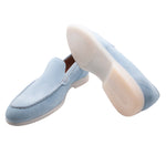 Powder Blue Suede Loafer - Lacuzzo