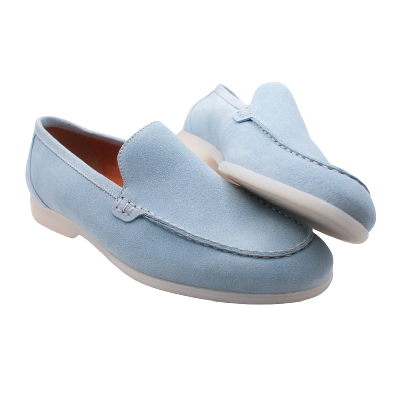 Powder Blue Suede Loafer - Lacuzzo