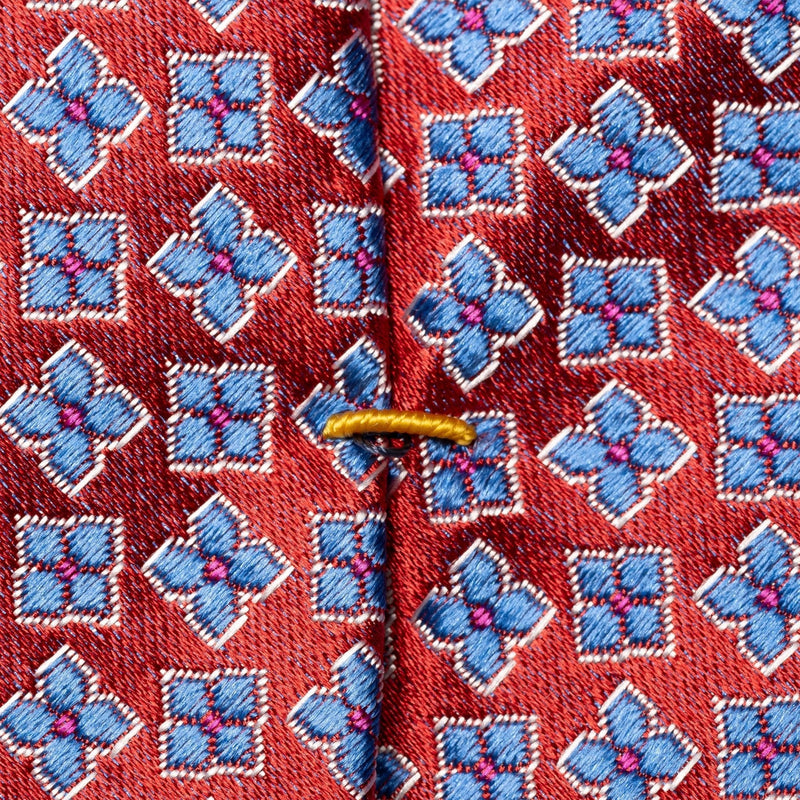 Red Floral Woven Silk Tie - Eton Shirts