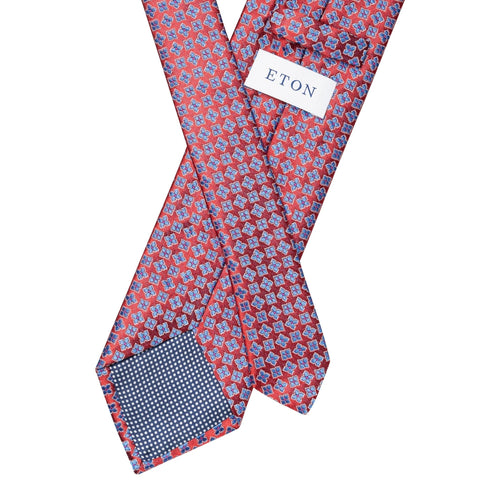 Red Floral Woven Silk Tie - Eton Shirts