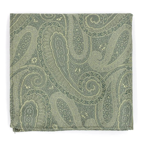 Sage Green Paisley Wedding Tie Set - Leonard Silver