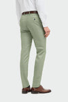 Sage Green Suit With Check & Peak Lapels - Leonard Silver