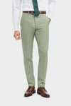 Sage Green Suit With Check & Peak Lapels - Leonard Silver