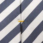 Silk Tie with Bold Navy Stripe