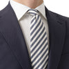 Silk Tie with Bold Navy Stripe