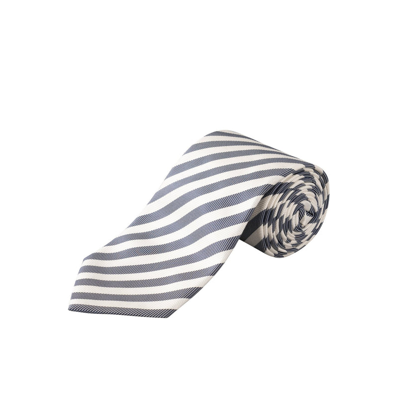 Silk Tie with Bold Navy Stripe - Eton Shirts