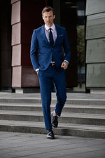 Vitale Barbaris Super 110's French Navy Suit - Cavaliere