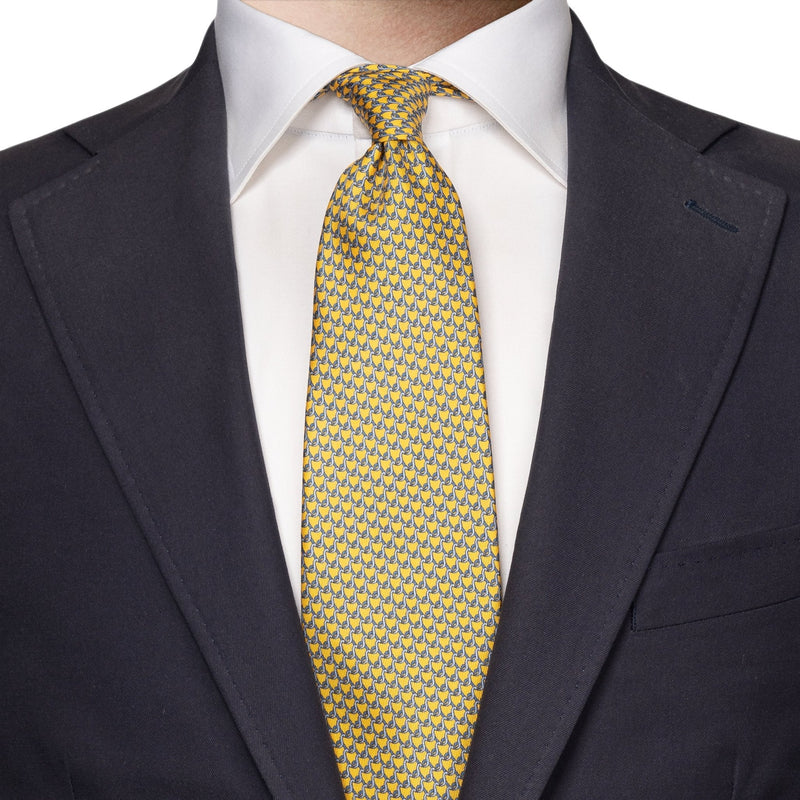 Yellow Geometric Print Tie - Eton Shirts