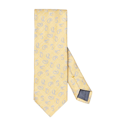 Yellow Paisley Silk Linen Tie - Eton Shirts